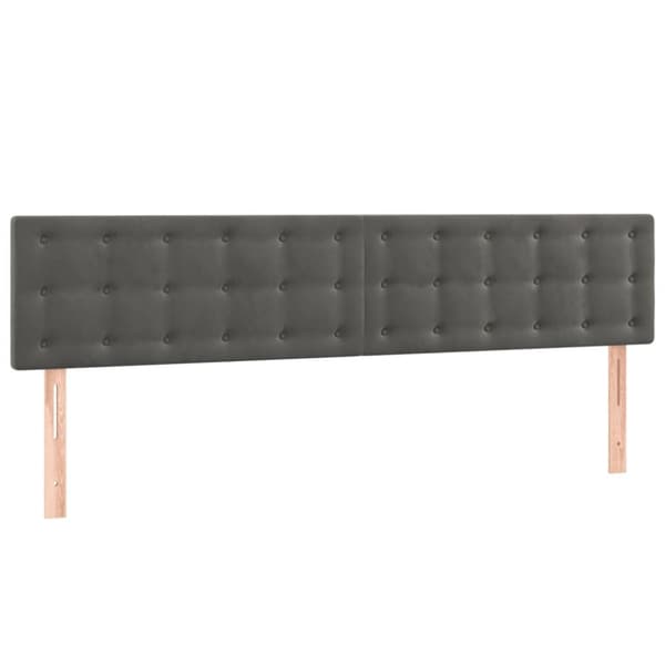 sengegavle 2 stk. 80x5x78/88 cm fløjl mørkegrå