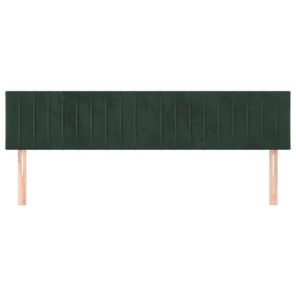 sengegavle 2 stk. 80x5x78/88 cm fløjl mørkegrøn