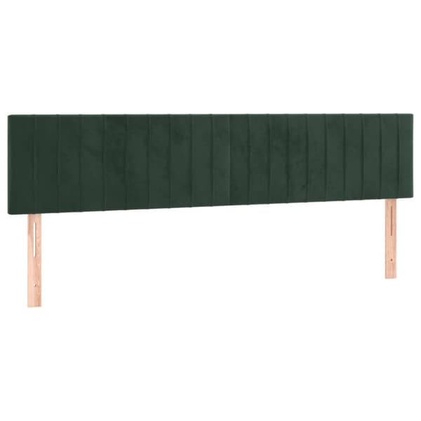 sengegavle 2 stk. 80x5x78/88 cm fløjl mørkegrøn