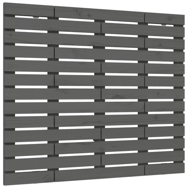 Sängynpääty seinälle harmaa 106x3x91,5 cm täysi mänty