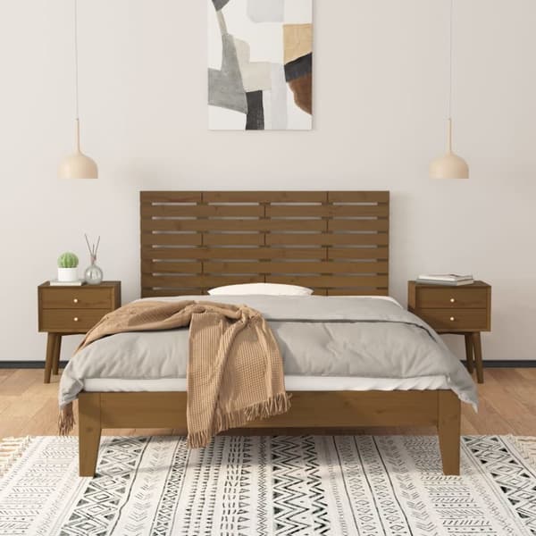sengegavl 156x3x63 cm massivt fyrretræ gyldenbrun