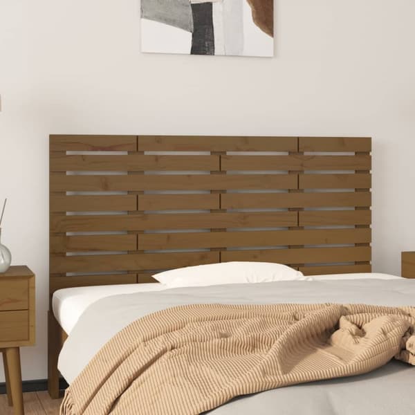 sengegavl 156x3x63 cm massivt fyrretræ gyldenbrun