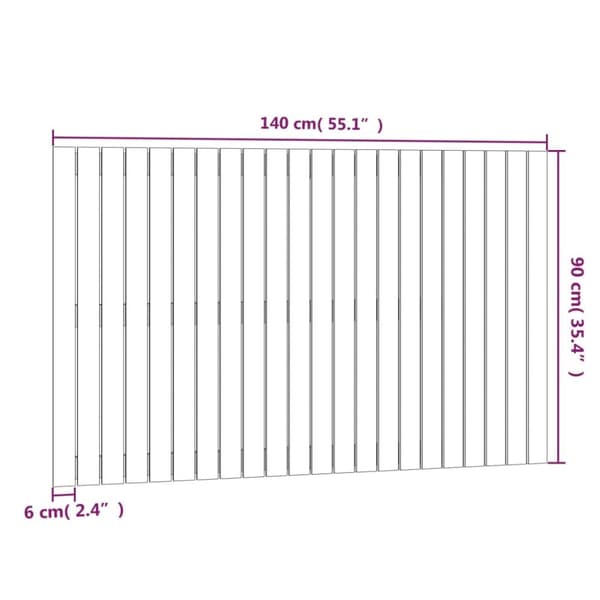 sengegavl 140x3x90 cm massivt fyrretræ gyldenbrun