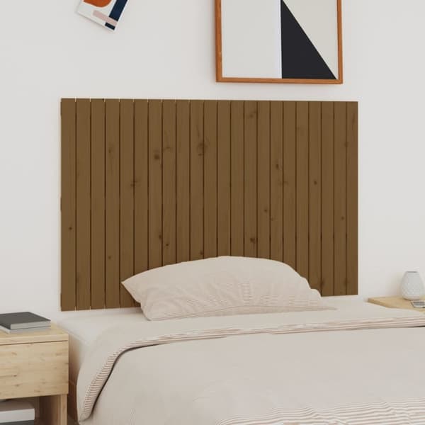 sengegavl 140x3x90 cm massivt fyrretræ gyldenbrun