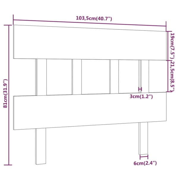 sengegærde 103,5x3x81 cm massivt fyrretræ hvid
