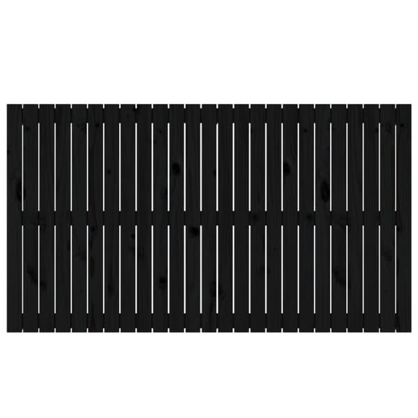 Väggmonterad huvudgavel svart 159,5x3x90 cm massiv furu