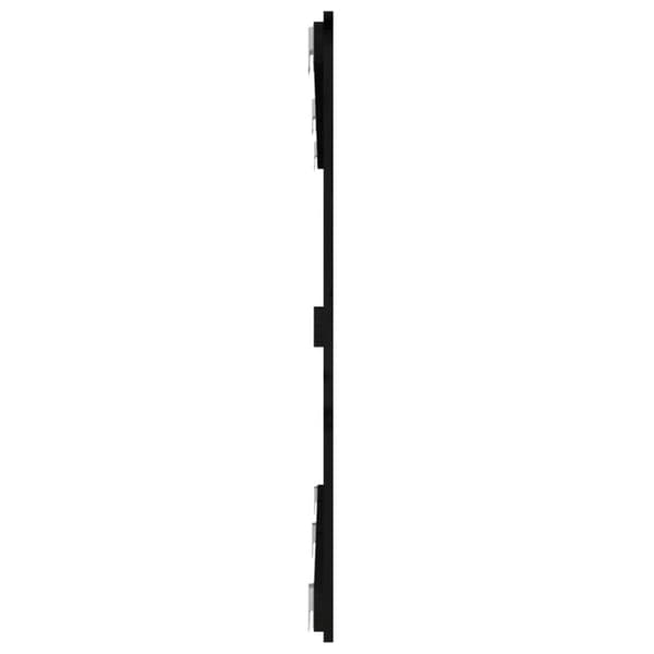 Väggmonterad huvudgavel svart 159,5x3x90 cm massiv furu