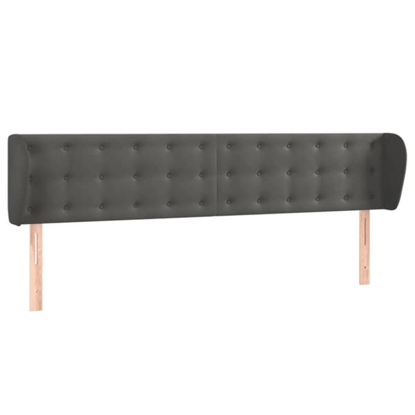 sengegavl med kanter 163x23x78/88 cm fløjl mørkegrå