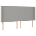Miniatyrbillede 3 af 6: sengegavl med LED-lys 203x16x118/128 cm stof lysegrå