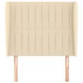 Miniatyrbillede 3 af 9: sengegavl med kanter 93x23x118/128 cm stof cremefarvet