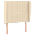 Miniatyrbillede 2 af 9: sengegavl med kanter 93x23x118/128 cm stof cremefarvet