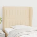 Miniatyrbillede 1 af 9: sengegavl med kanter 93x23x118/128 cm stof cremefarvet