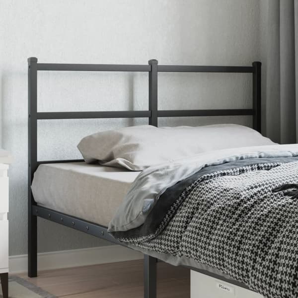sengegavl 120 cm metal sort