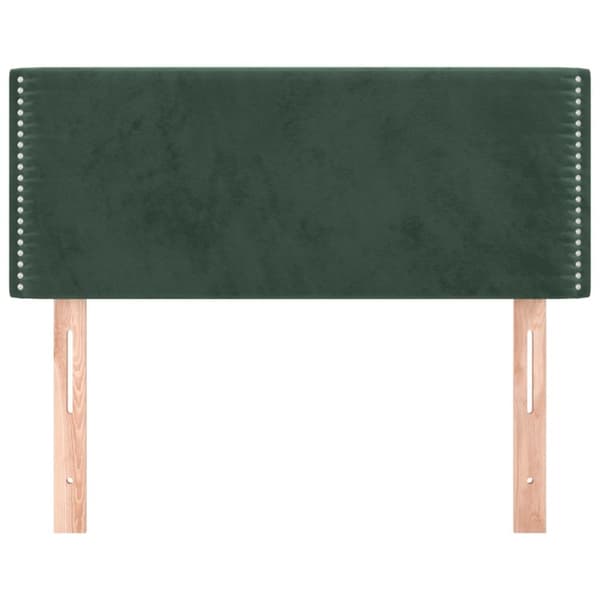 sengegavl 80x5x78/88 cm fløjl mørkegrøn