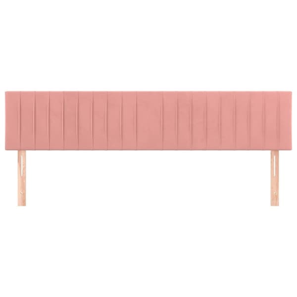 sengegavle 2 stk. 100x5x78/88 cm fløjl lyserød