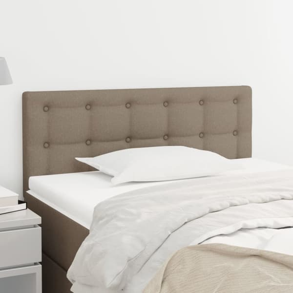 Sängyn pääty, taupe, 100x5x78/88 cm, kangas