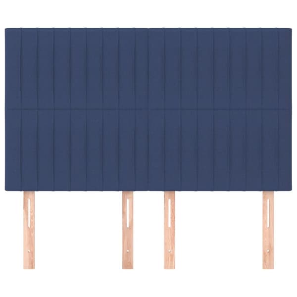 Sängynpäädyt, 4 kpl, sininen, 72x5x78/88 cm, kangas
