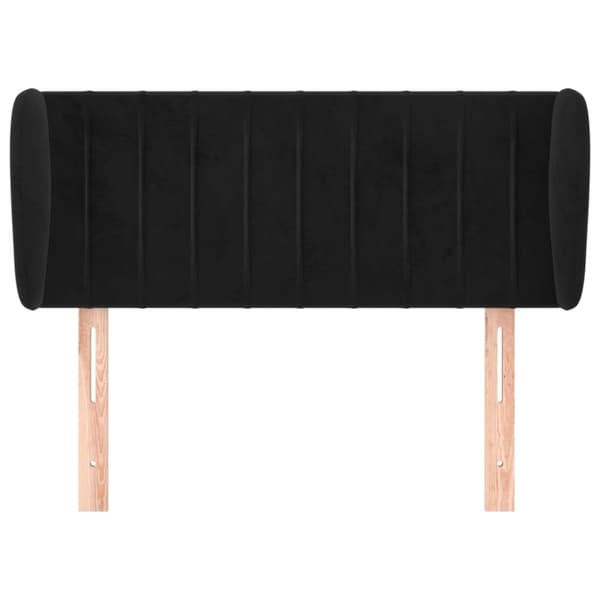 sengegavl med kanter 83x23x78/88 cm fløjl sort
