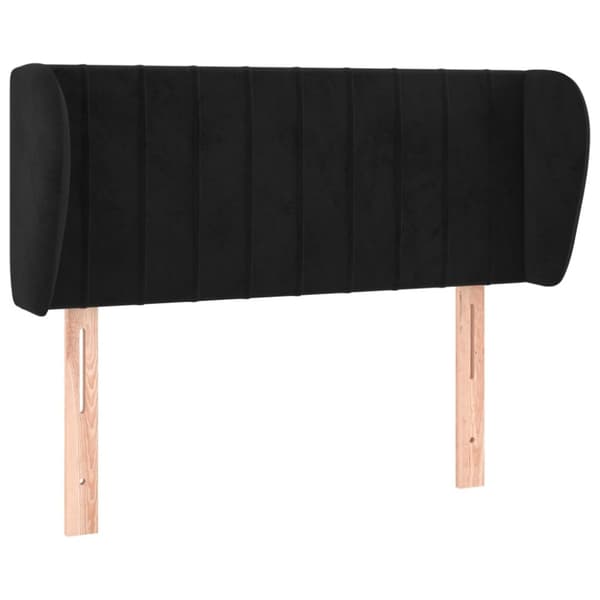 sengegavl med kanter 83x23x78/88 cm fløjl sort