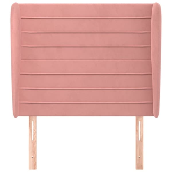 sengegavl med kanter 83x23x118/128 cm fløjl pink