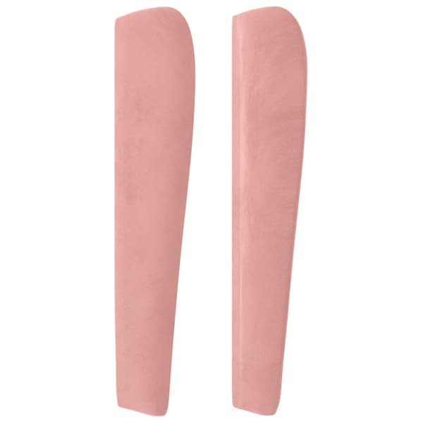 sengegavl med kanter 83x23x118/128 cm fløjl pink