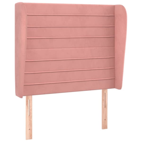 sengegavl med kanter 83x23x118/128 cm fløjl pink