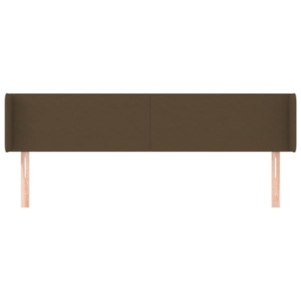 sengegavl med kanter 163x16x78/88 cm stof mørkebrun
