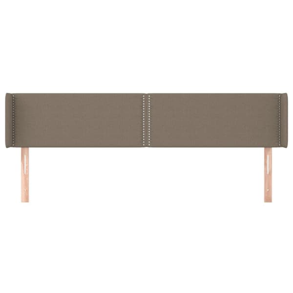 sengegavl med kanter 203x16x78/88 cm stof gråbrun