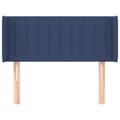 Miniatyrbillede 3 af 9: sengegavl med kanter 83x16x78/128 cm stof blå