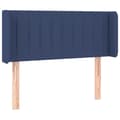 Miniatyrbillede 2 af 9: sengegavl med kanter 83x16x78/128 cm stof blå