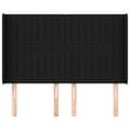 Miniatyrbillede 3 af 9: sengegavl med kanter 147x16x118/128 cm stof sort