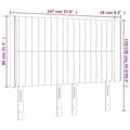 Miniatyrbillede 9 af 9: sengegavl med kanter 147x16x118/128 cm stof sort