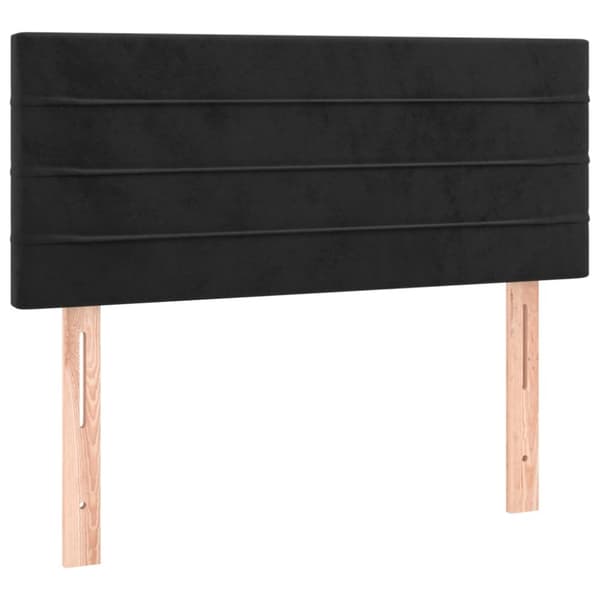 sengegavl med LED-lys 90x5x78/88 cm fløjl sort