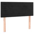 Miniatyrbillede 4 af 6: sengegavl med LED-lys 90x5x78/88 cm fløjl sort