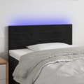 Miniatyrbillede 1 af 6: sengegavl med LED-lys 90x5x78/88 cm fløjl sort