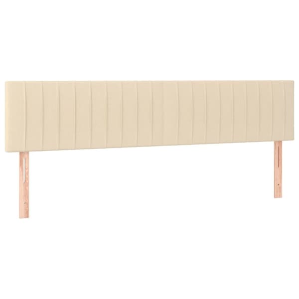 sengegavl med LED-lys 160x5x78/88 cm stof cremefarvet