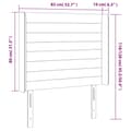 Miniatyrbillede 6 af 6: sengegavl med LED-lys 83x16x118/128 cm stof mørkebrun