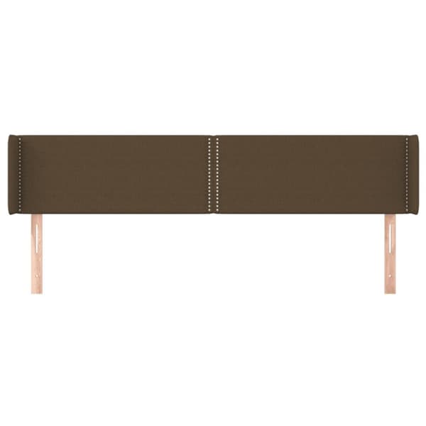 sengegavl med kanter 163x16x78/88 cm stof mørkebrun