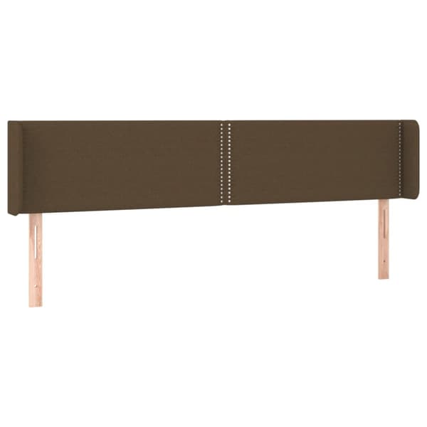sengegavl med kanter 163x16x78/88 cm stof mørkebrun