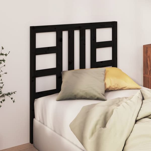 sengegærde 106x4x100 cm massivt fyrretræ sort