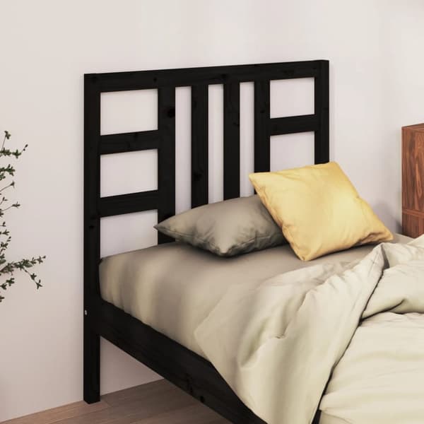 sengegærde 106x4x100 cm massivt fyrretræ sort