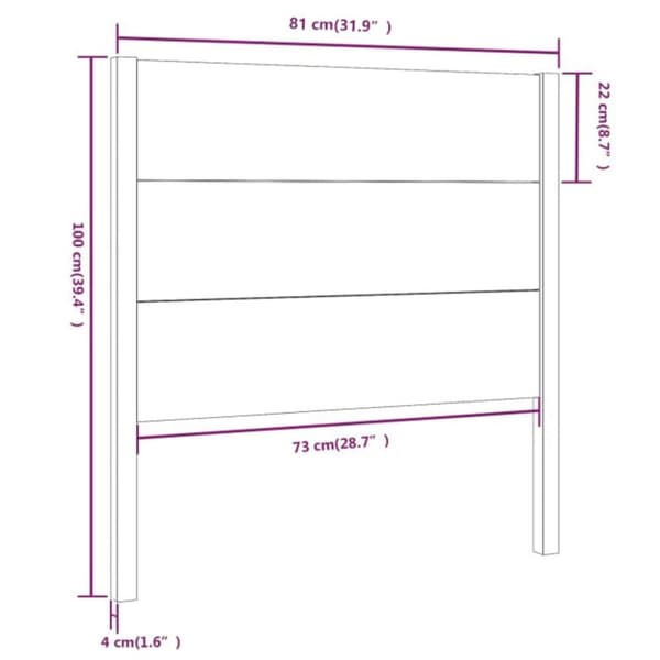 sengegærde 81x4x100 cm massivt fyrretræ