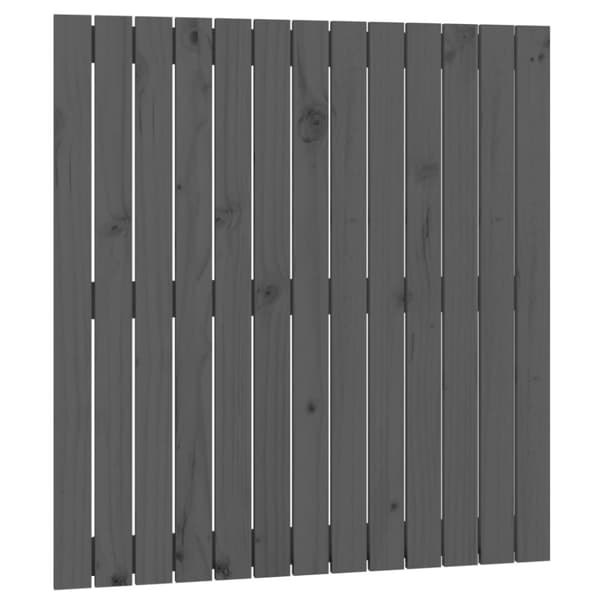 sengegavl 82,5x3x90 cm massivt fyrretræ grå