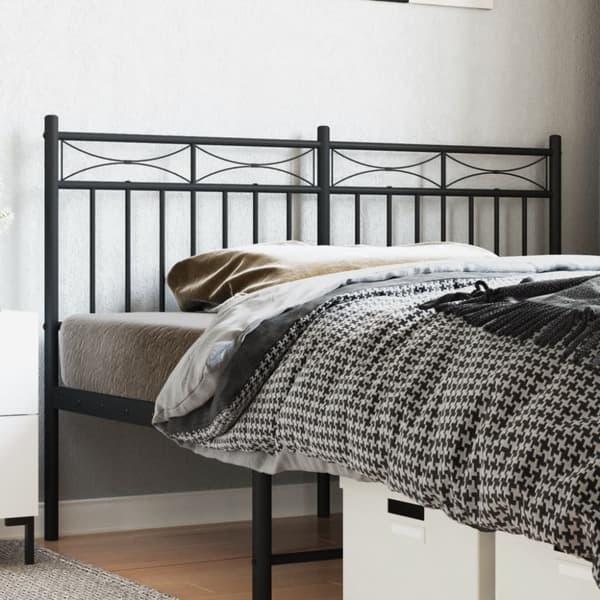 Metallinen sängynpääty musta 140 cm