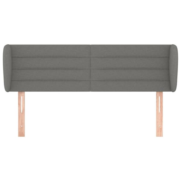 sengegavl med kanter 147x23x78/88 cm stof mørkegrå