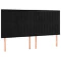 Pikkukuva 4 / 6: Sängyn pääty LED-valolla, musta, 160x5x118/128 cm, sametti