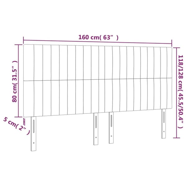 Sängyn pääty LED-valolla, musta, 160x5x118/128 cm, sametti