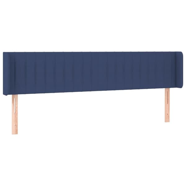 Sänggavel med kanter blå 183x16x78/88 cm tyg