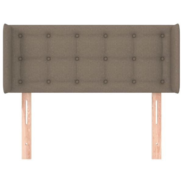 sengegavl med kanter 103x16x78/88 cm stof gråbrun