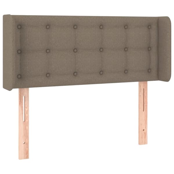 sengegavl med kanter 103x16x78/88 cm stof gråbrun